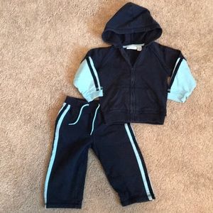 Navy and light blue 2pc track suit, 18mos